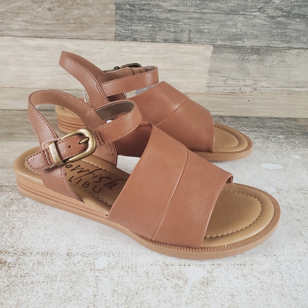 Blowfish Malibu Ardice Womens Sandals Sz 7 Scotch Smooth Ankle Strap Walking